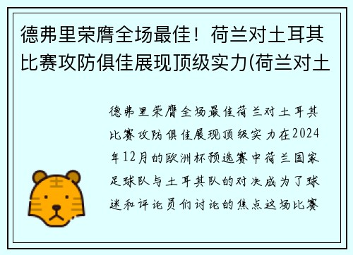 德弗里荣膺全场最佳！荷兰对土耳其比赛攻防俱佳展现顶级实力(荷兰对土耳其足球)